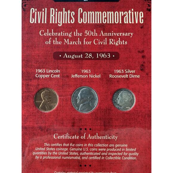 New York Times Civil Rights Commemorative March For Civil Rights Coin Set W/ COA - Picture 7 of 10